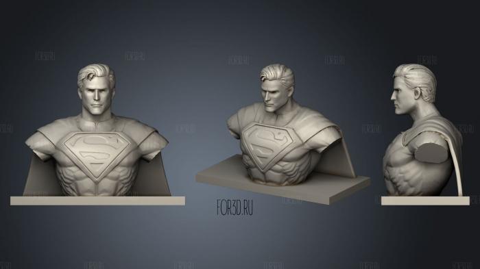 Superman bust 2 3d stl модель для ЧПУ