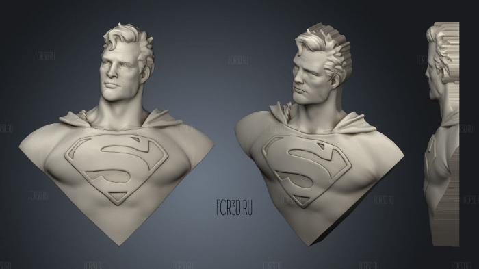 Superman bust stl model for CNC