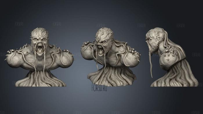 Swamp Thing Bust stl model for CNC