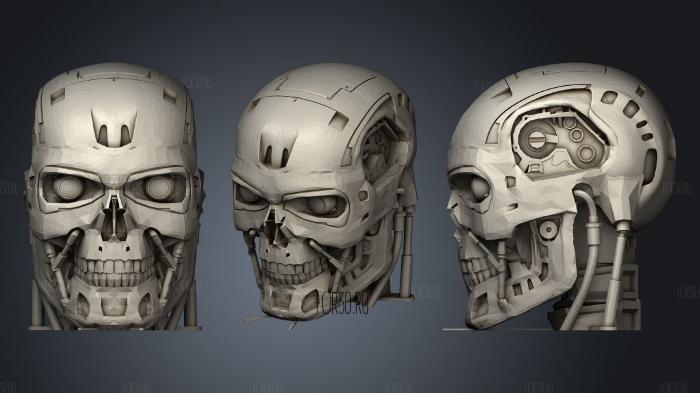T 800 terminator skull 1 stl model for CNC