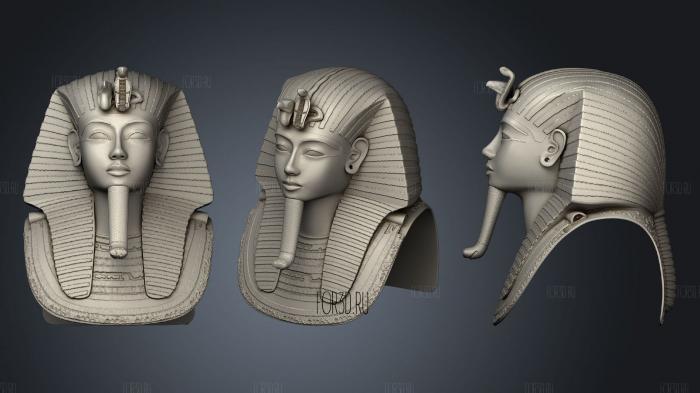 Tutankhamun mask 23cm stl model for CNC