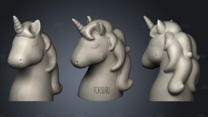 Unicorn Head (Easy ) stl model for CNC