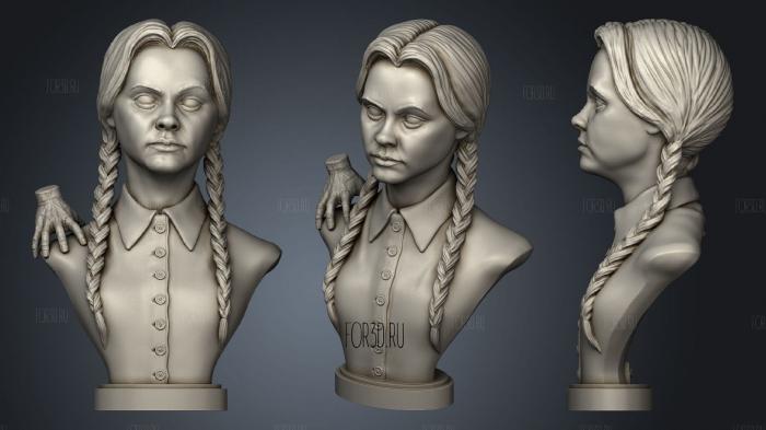 Christina Ricci from Family Addams stl model for CNC