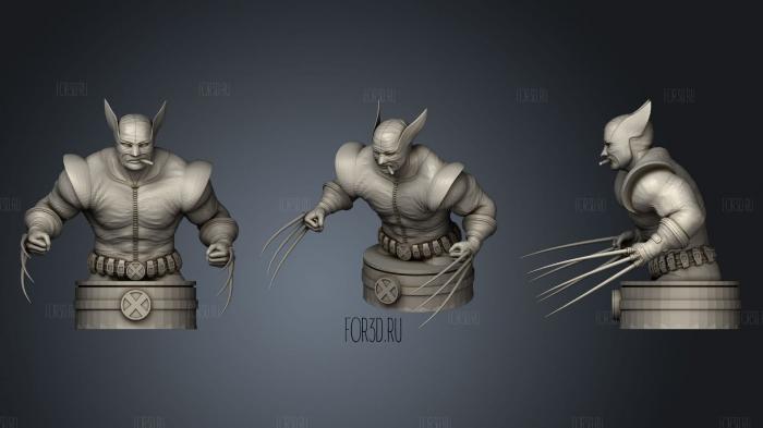 Wolverine bust stl model for CNC