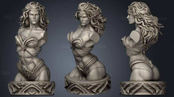 Wonder Woman Bust X stl model for CNC