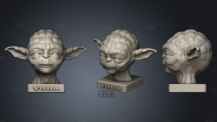 Yoda Bust stl model for CNC