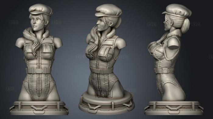 Agent Cammy Bust stl model for CNC
