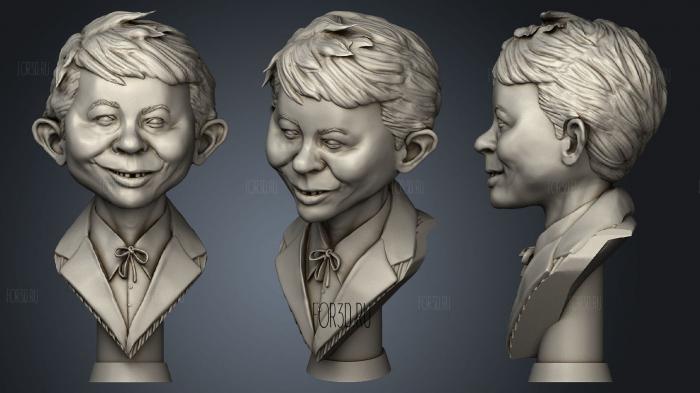 Alfred Neuman Busto stl model for CNC