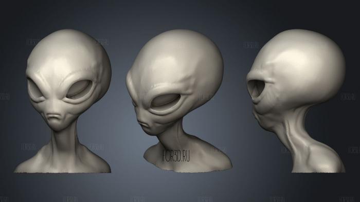 Alien Bust Head 3d stl модель для ЧПУ