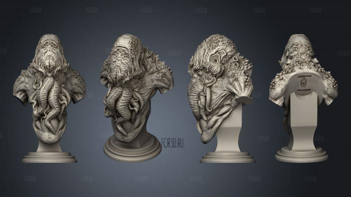 Cthulhu bust stl model for CNC