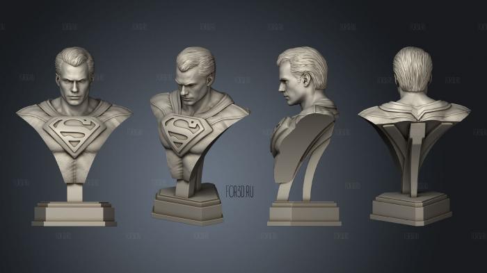 Superman bust 01 stl model for CNC