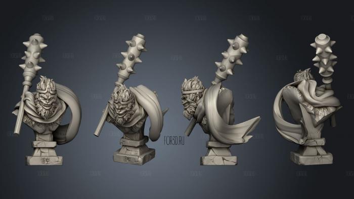 Wu Kong Bust Hollow stl model for CNC