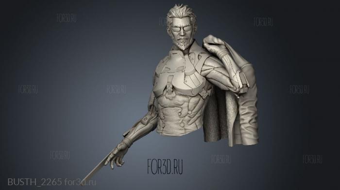 Adam Jensen Sculpture and stl model for CNC