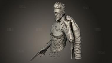 Скульптура Адама Дженсена и 3d stl модель для ЧПУ