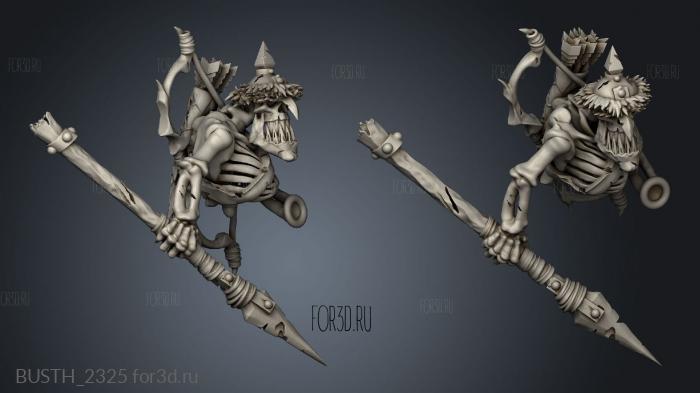 AOW batch skeleton goblin wolfrider torso stl model for CNC