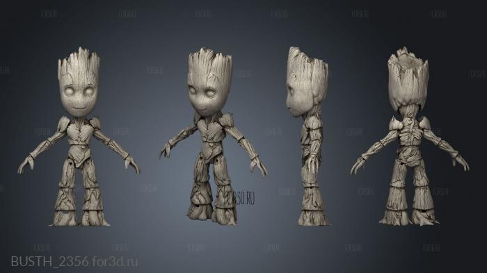 Baby Groot ARTICULADO Action Figure stl model for CNC