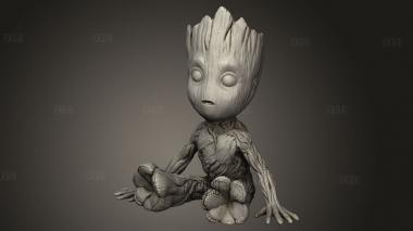 Малыш Грут 3d stl модель для ЧПУ