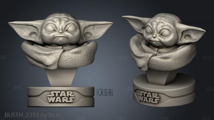 Baby Yoda Tier stl model for CNC