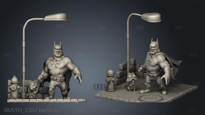 batman cartoon diorama rudd stl model for CNC