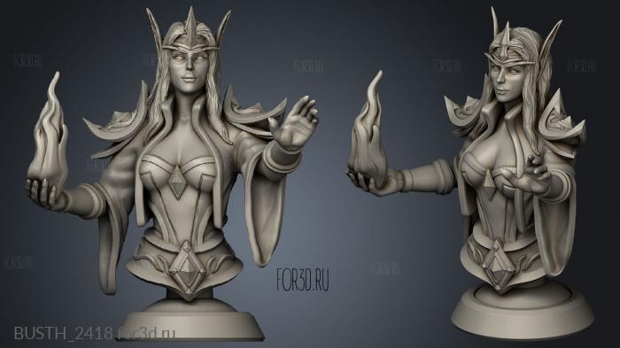 Blood Elves Sorceress female stl model for CNC