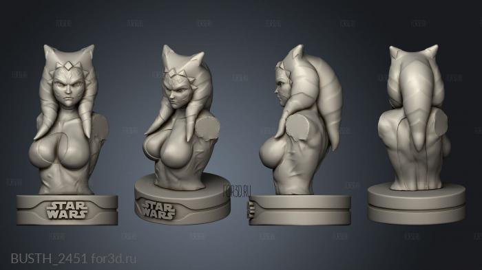 Bust Ahsoka Tier stl model for CNC