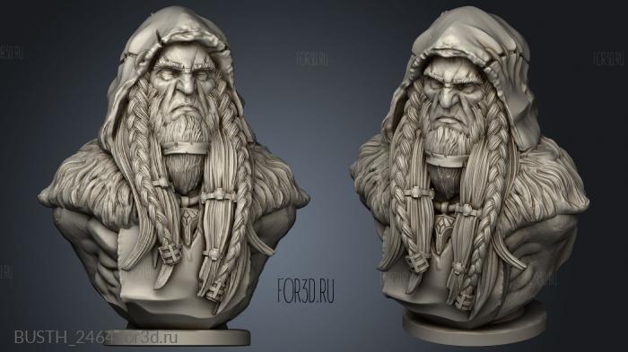 Bust Druid stl model for CNC