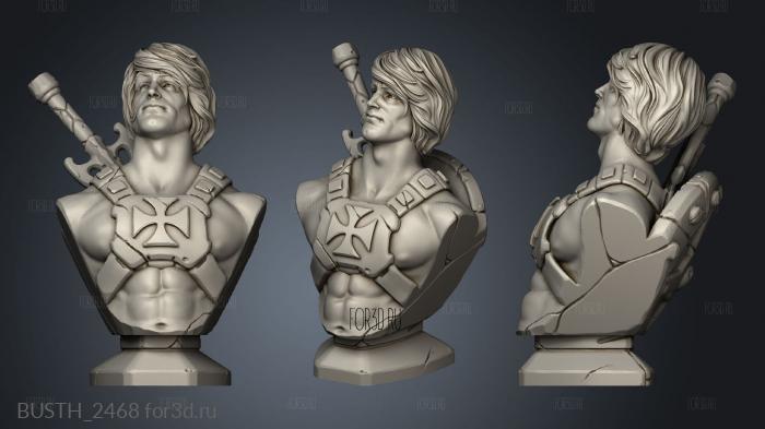 Bust He Man stl model for CNC