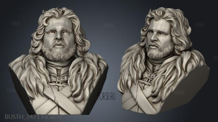 Bust Jon Snow Night Watch Edition stl model for CNC