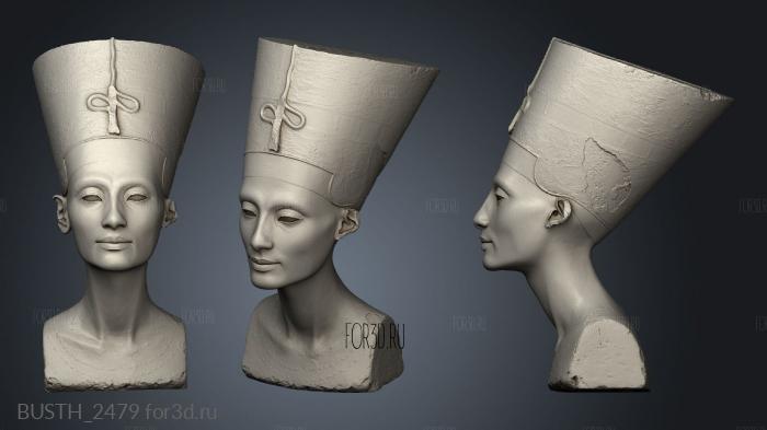 Bust Nefertiti stl model for CNC