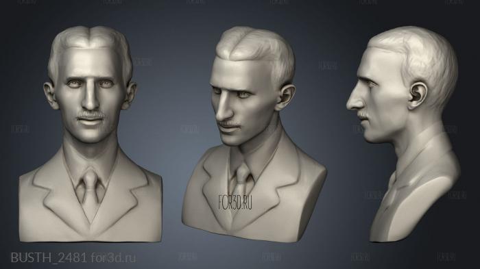 Bust Nikola Tesla stl model for CNC