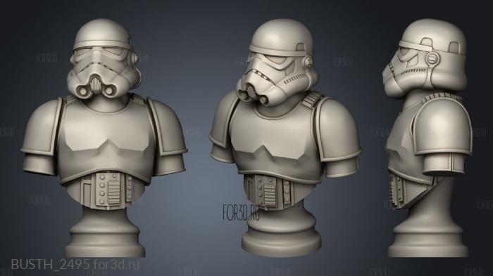 BUST trooper stl model for CNC