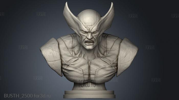 Bust Wolverine stl model for CNC