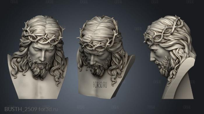 Busto Jesus com HD stl model for CNC