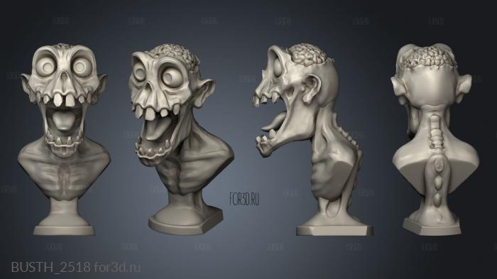 Bustos Halloween Zombie Corp stl model for CNC