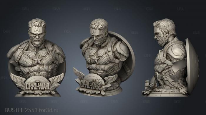 Captain America stl model for CNC