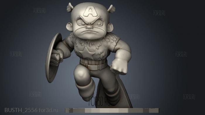 Captain America Chibi stl model for CNC