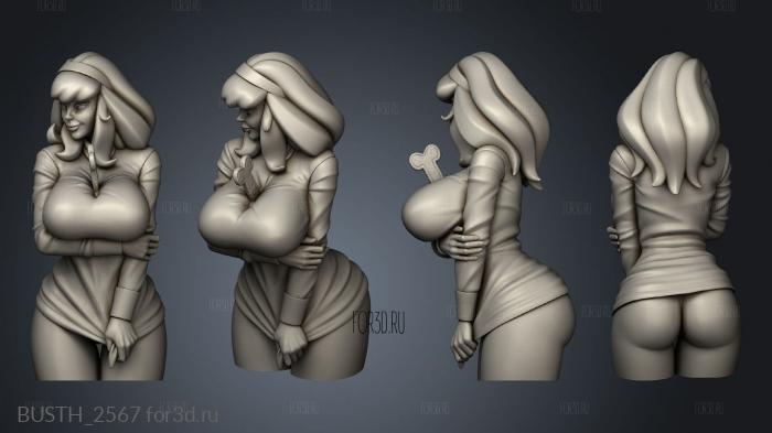 Cartoon lady Daphne stl model for CNC