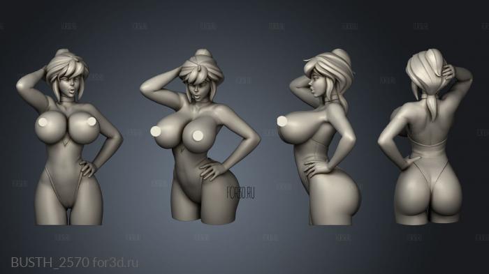 Cartoon lady holly bare stl model for CNC