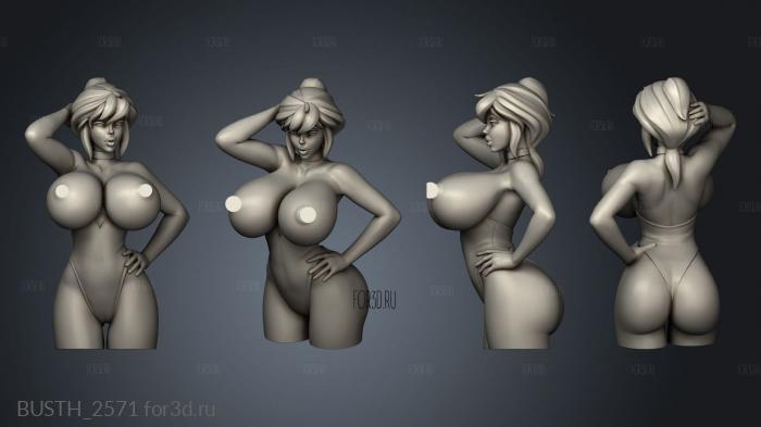 Cartoon lady holli bigtits stl model for CNC