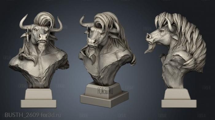 Chest Minotaur stl model for CNC