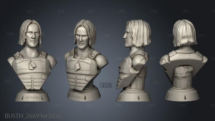 Cyberpunk Keanu Reeves smooth stl model for CNC