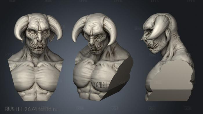 D Through Daemon Demon stl model for CNC