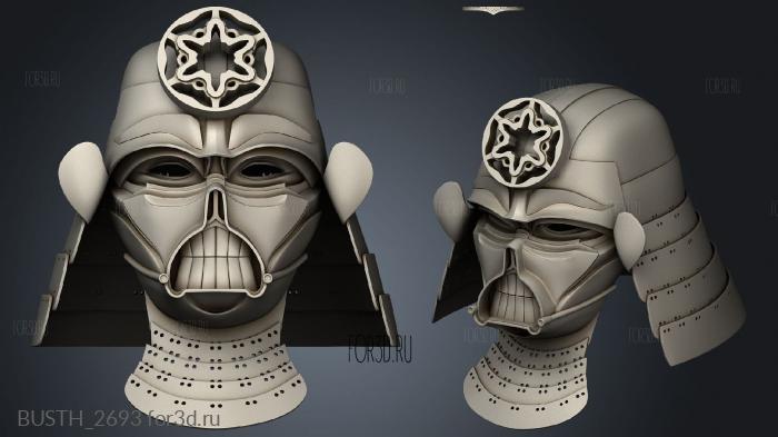 Darth Vader Samurai Helmet Emblem stl model for CNC