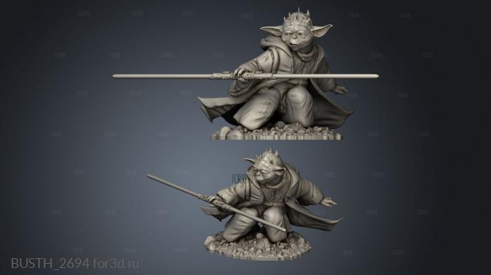 Darth Yaddle Yoda stl model for CNC