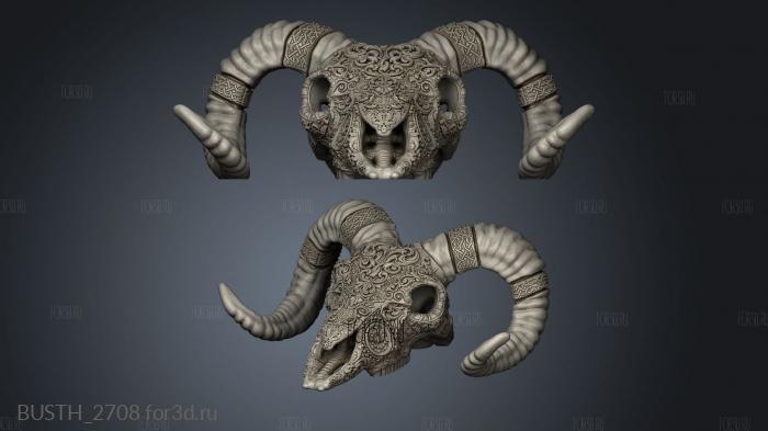 Deluxe Sheep Skull stl model for CNC