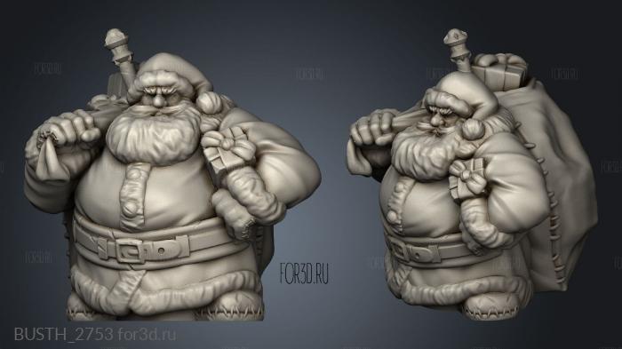 Dwarven Santa stl model for CNC