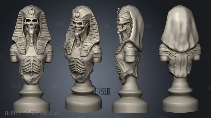 Egyptian Chess Board Undead King stl model for CNC