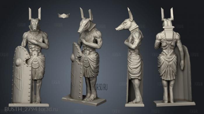 Egyptian Temple Entrance Anubis Broken stl model for CNC