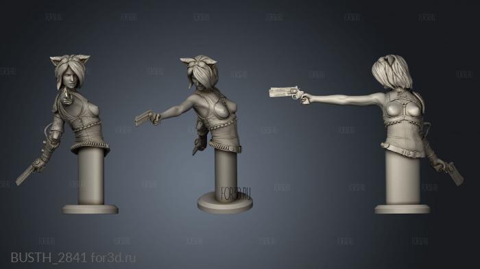 Felicia simple cat girl stl model for CNC