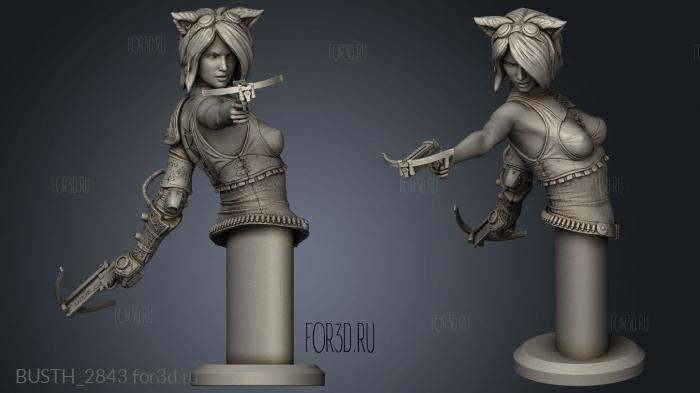 Felicia simple cat girl stl model for CNC